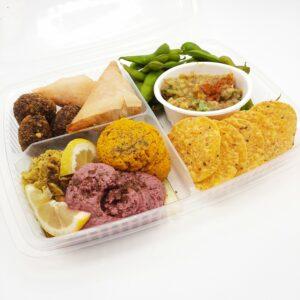 Plateau-repas individuel préparé par Poc a Pots à Barcelone
