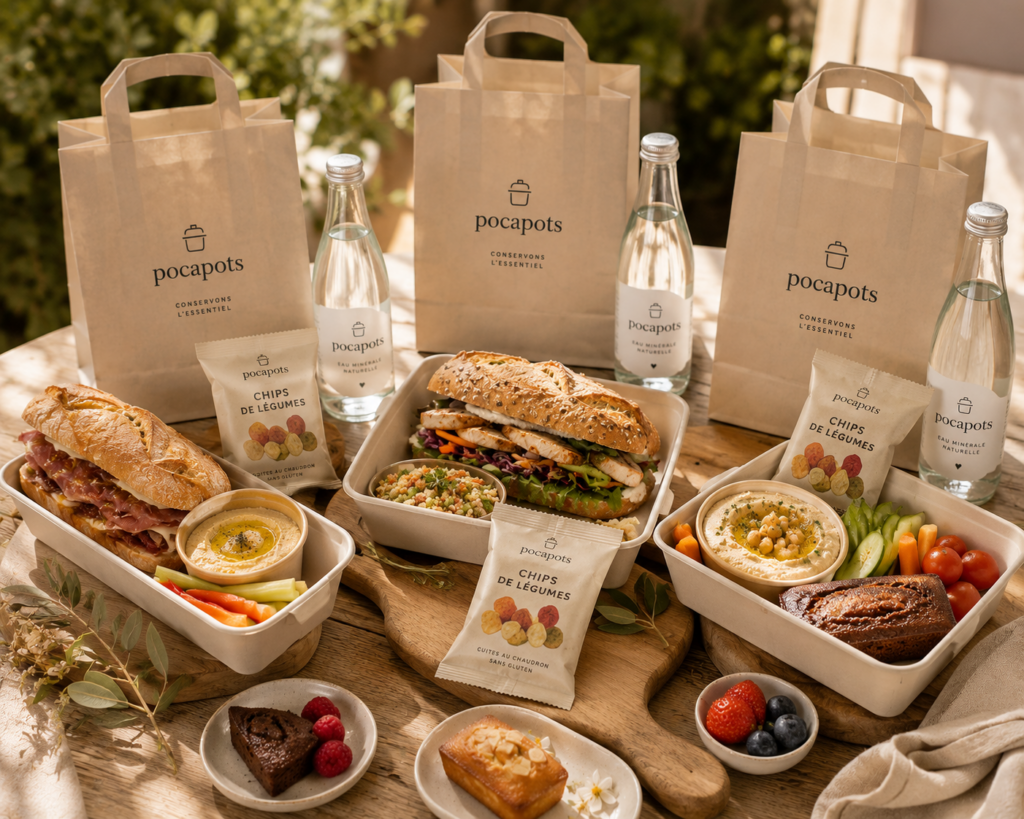 Poc à Pots — lunch box traiteur français pour stand Fira Gran Via Barcelone